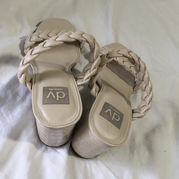 dolce vita TESSA sz 9 women's woven strap cream heal slide sandal gently worn - Picture 4 of 10